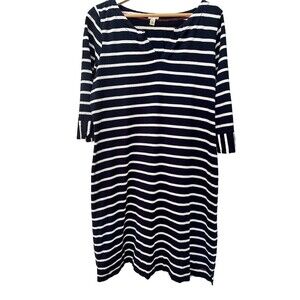Hatley Navy White Striped Cotton Casual Dress Sz XL Beach Nautical Prep Coastal